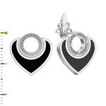 Серьги из белого золота 585 пробы с ониксом