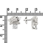 Серьги-пусеты CUPIDS из белого золота 585 пробы с бриллиантами