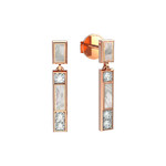 Серьги-пусеты ART DECO из красного золота 585 пробы с перламутром и бриллиантами