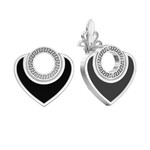 Серьги из белого золота 585 пробы с ониксом