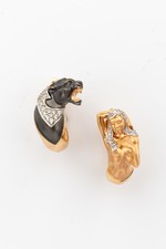 Серьги Мифология из красного золота 585 пробы с фианитом