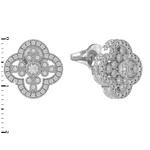 Серьги-винты из белого золота 585 пробы с бриллиантами