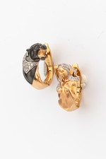 Серьги Мифология из красного золота 585 пробы с фианитом