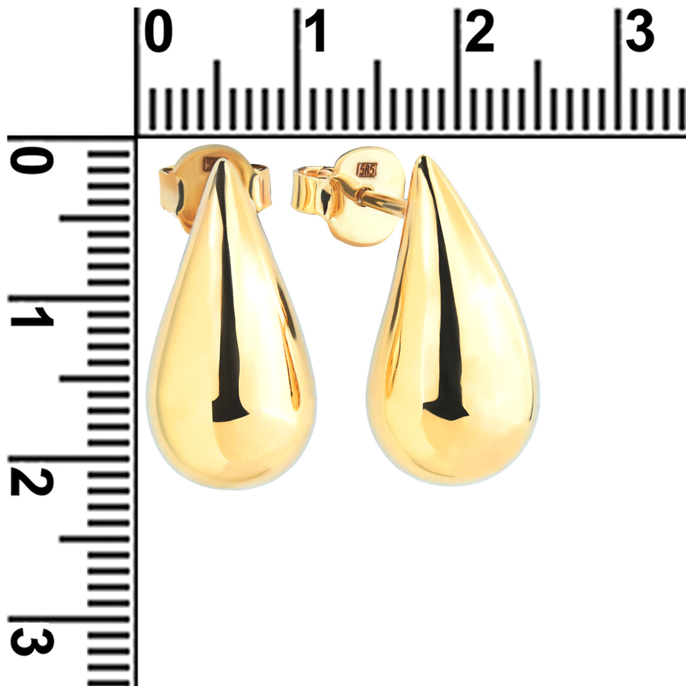 Серьги-пусеты BOTTEGA из лимонного золота 585 пробы
