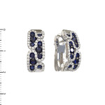 Серьги ART DECO из белого золота 585 пробы с сапфиром и бриллиантами
