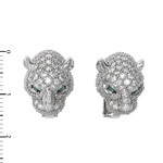 Серьги из белого золота 585 пробы с изумруд i и бриллиантами