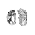 Серьги Мифология из белого золота 585 пробы с фианитом