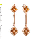 Серьги Королевский стиль из красного золота 585 пробы с тигровым глазом